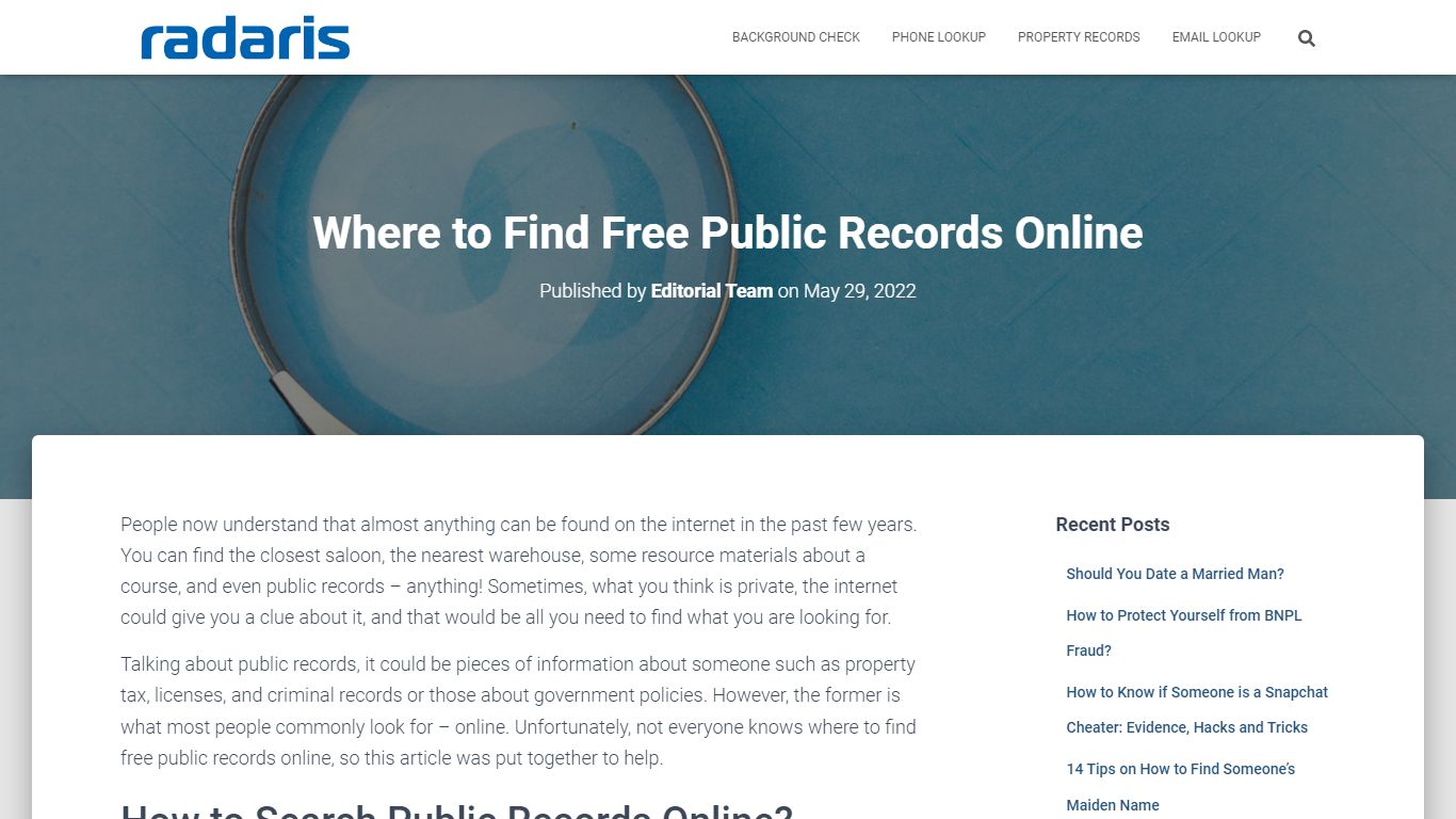 8 Ways on How to Search Public Records Online - Radaris